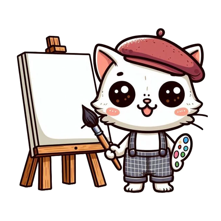 استیکر پارچه و لباس پاد آفرین مدل گربه نقاش کد DKST137