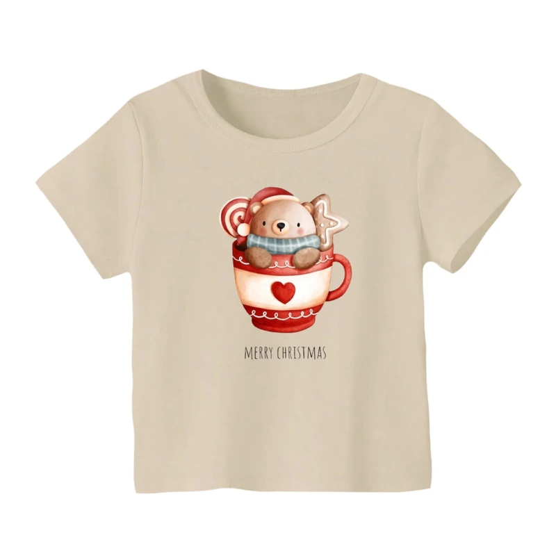 تی شرت آستین کوتاه بچگانه مدل خرس کریسمس کد 5