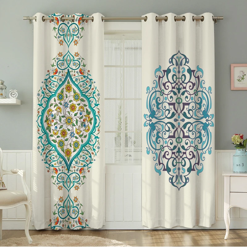 پرده نیروانا طرح  سنتی مدل هازان کد 4050 سایز 140×280 سانتی متر