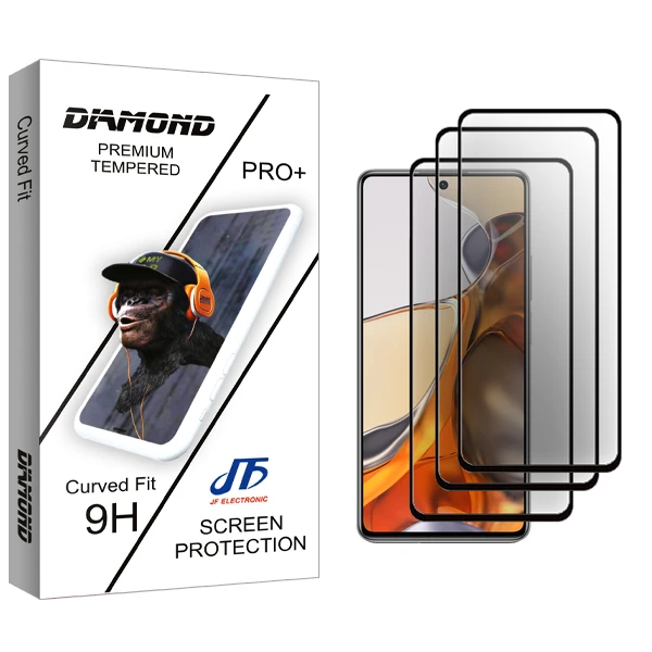 محافظ صفحه نمایش سرامیکی جی اف مدل Diamond Glass مناسب برای گوشی موبایل شیائومی 11T Pro 5G 2107113SG بسته سه عددی