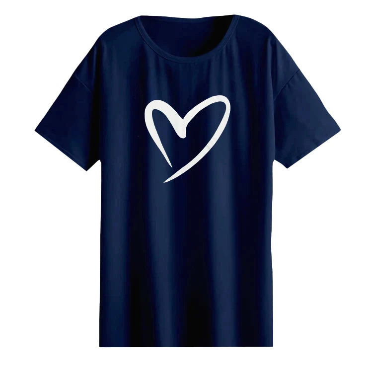 تی‌شرت لانگ آستین کوتاه زنانه مدل قلب کد A1083-N