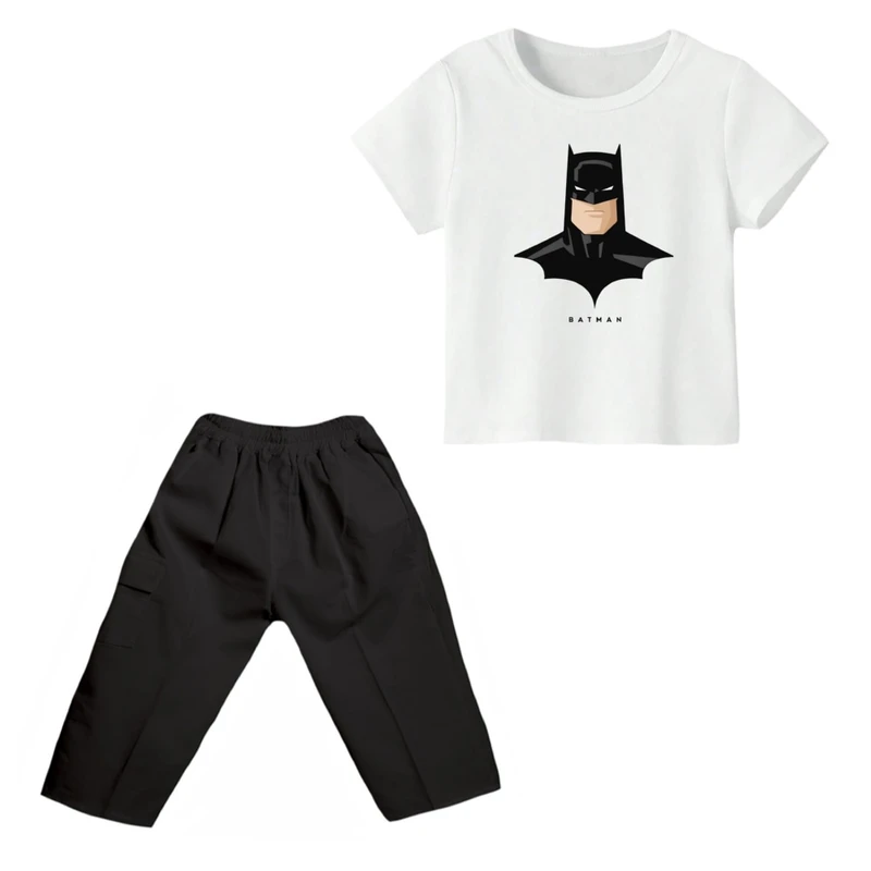 ست تی شرت و شلوارک پسرانه مدل بتمن کد ۱۸