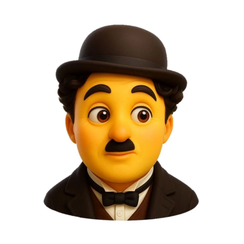 استیکر پارچه و لباس پاد آفرین مدل بازیگر چارلی چاپلین کد 2183