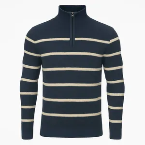 پلیور یقه ایستاده مردانه مدل نیم زیپ