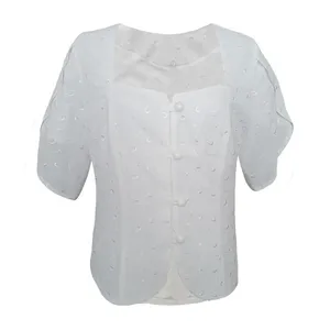 شومیز آستین کوتاه یقه خشتی زنانه مدل حریر06