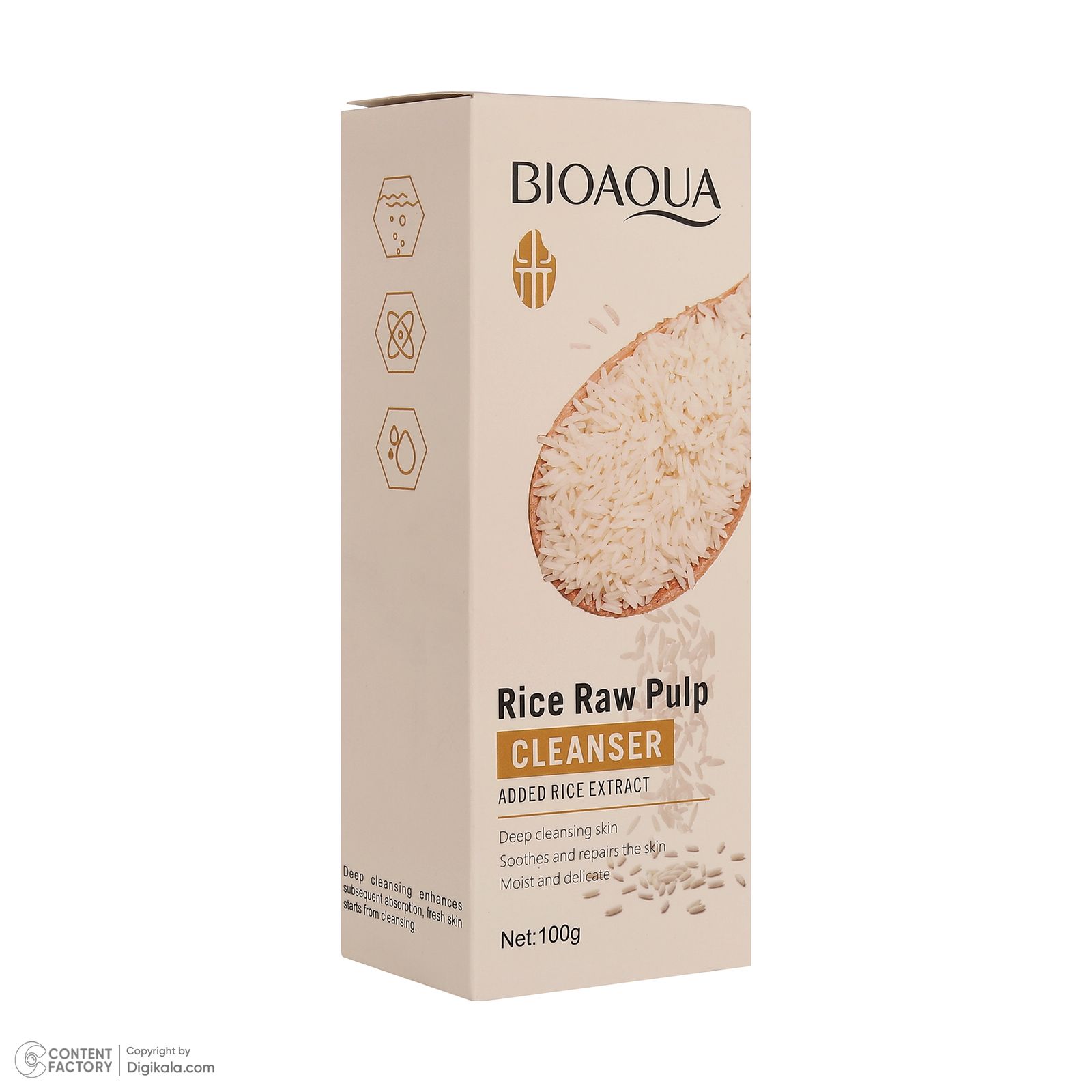 فوم شست‌وشوی صورت بی آکوا مدل Rice Raw مناسب برای انواع پوست وزن 100 گرم -  - 3