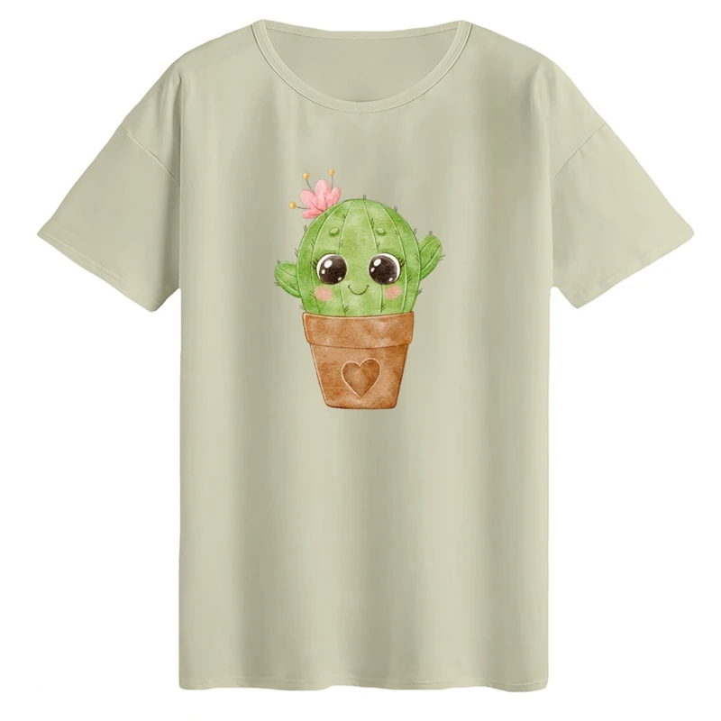 تی‌شرت لانگ آستین کوتاه زنانه مدل کاکتوس کوچولو