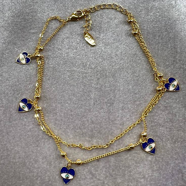 پابند زنانه وای اس ایکس مدل دو ردیفه طرح چشم نظر کد 986556 پابند زنانه وای اس ایکس مدل دو ردیفه طرح چشم نظر کد 986556