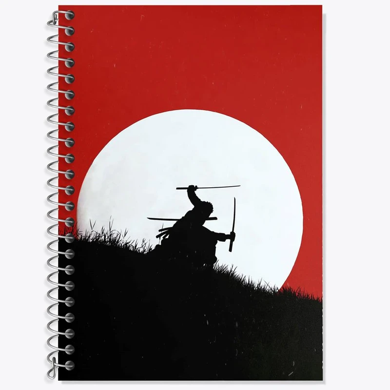 دفتر زبان 50 برگ خندالو مدل سه خط طرح زورو انیمه وان پیس One Piece کد 17213