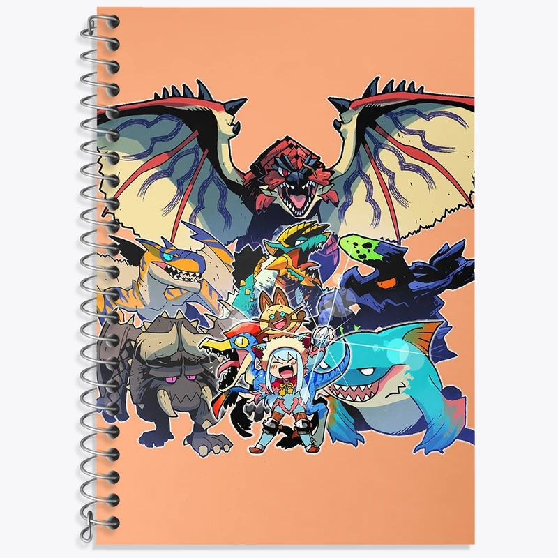 دفتر زبان 50 برگ خندالو مدل دو خط طرح بازی شکارچی هیولا (Monster Hunter) کد 33231