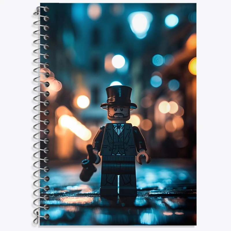 دفتر زبان 50 برگ خندالو مدل دو خط طرح لگو (Lego) کد N2910