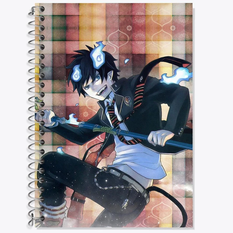 دفتر زبان 50 برگ خندالو مدل سه خط طرح رین انیمه جنگیر آبی کد 16364