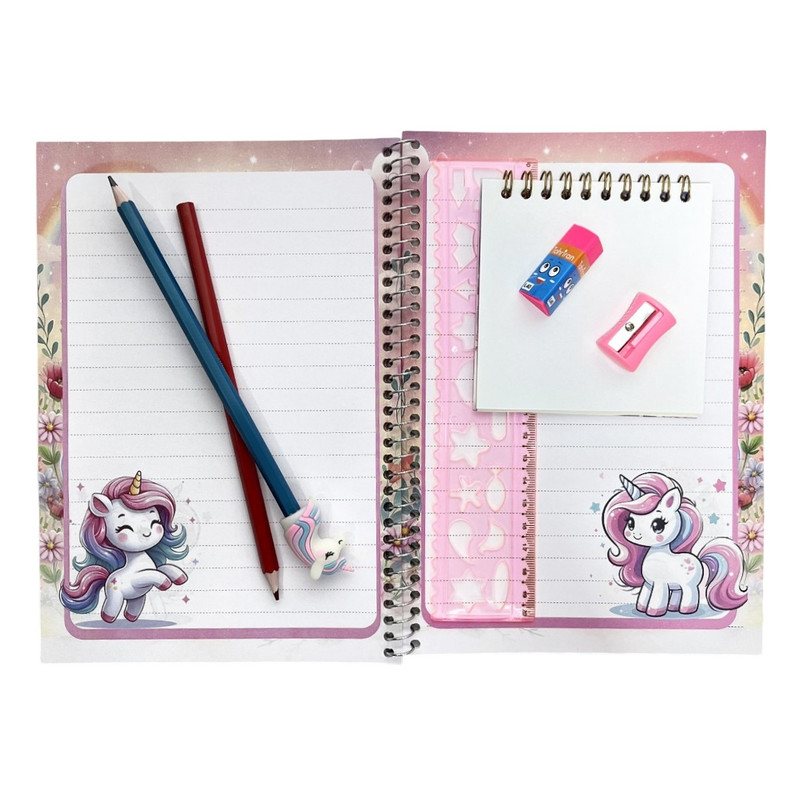 بسته لوازم تحریر مدل یونیکورن بسته 8 عددی