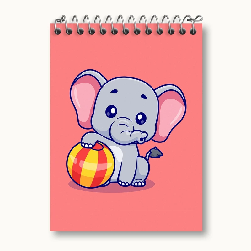 دفتر یادداشت 50 برگ خندالو مدل حیوانات بامزه فیل کد 29727