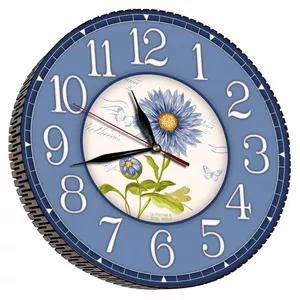 ساعت دیواری مدل گل آبی