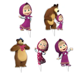 تاپر تولد طرح ماشا و میشا خرسه مجموعه 5 عددی