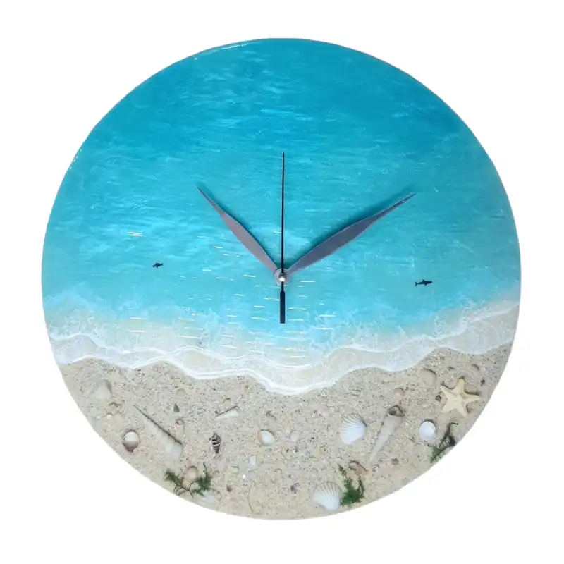 ساعت دیواری رزینی طرح دریای مواج