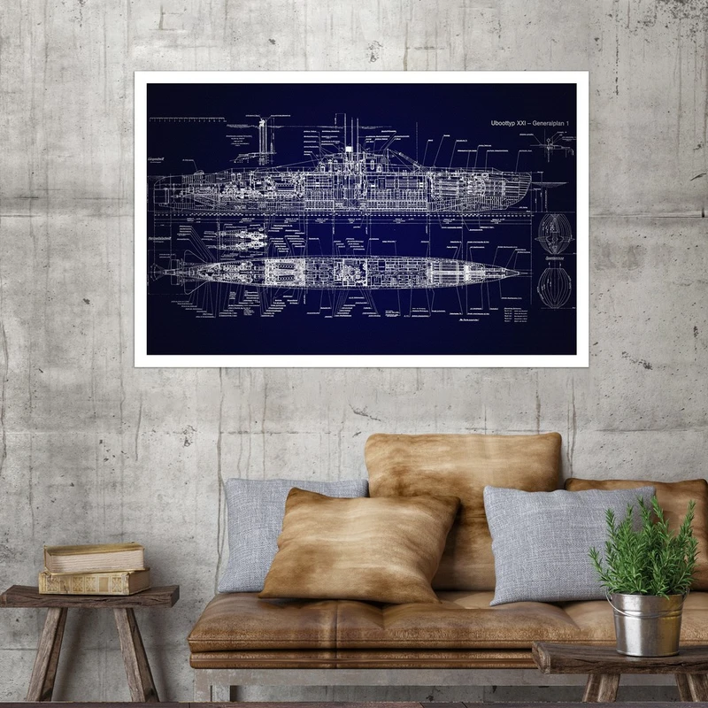 تابلو بکلیت طرح نقشه اجزای کشتی مدل W-S4649