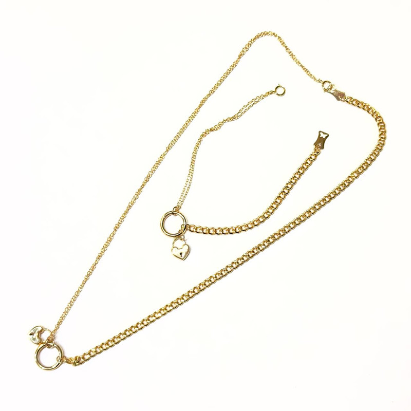 نیم ست طلا 18 عیار زنانه مدل NS038 طرح قفل تیفانی