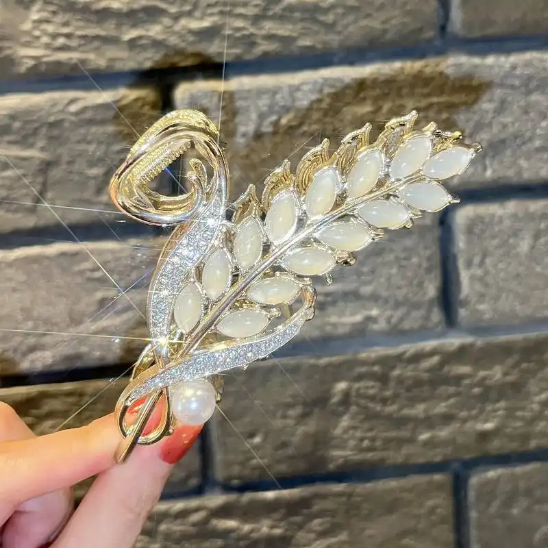 کلیپس مو زنانه مدل گندم زار کریستالی