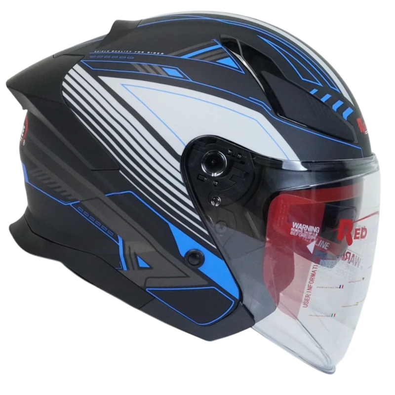 کلاه کاسکت بدون فک ردلاین مدل 965+ blu blk