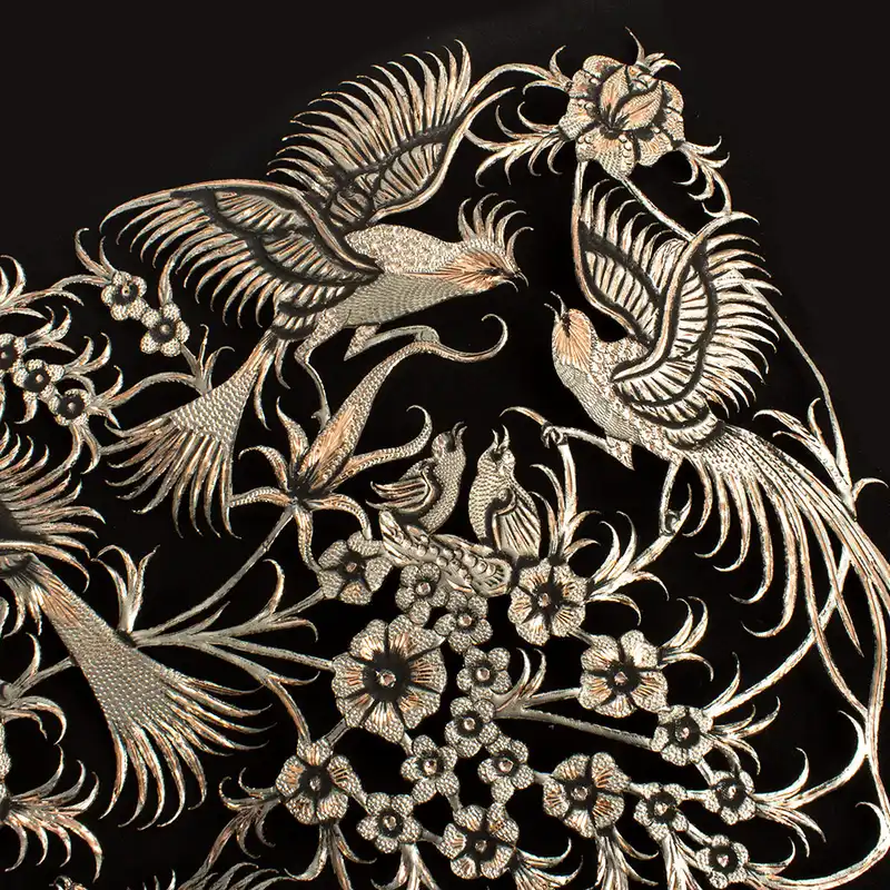 تابلو قلمزنی طرح گل و مرغ کد 10060-1