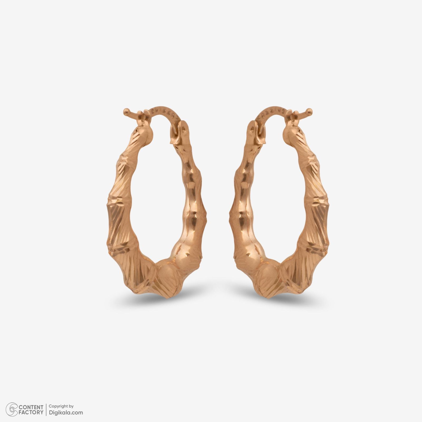 گوشواره کلیپسی طلا 18 عیار زنانه حافا گلد مدل بامبو کد e015 -  - 5