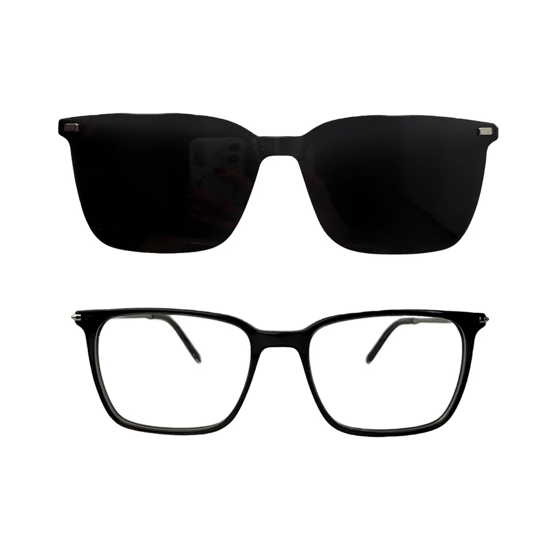 فریم عینک طبی مربعی ترید ایی مدل مگنتی کد 9361 به همراه کاور آفتابی