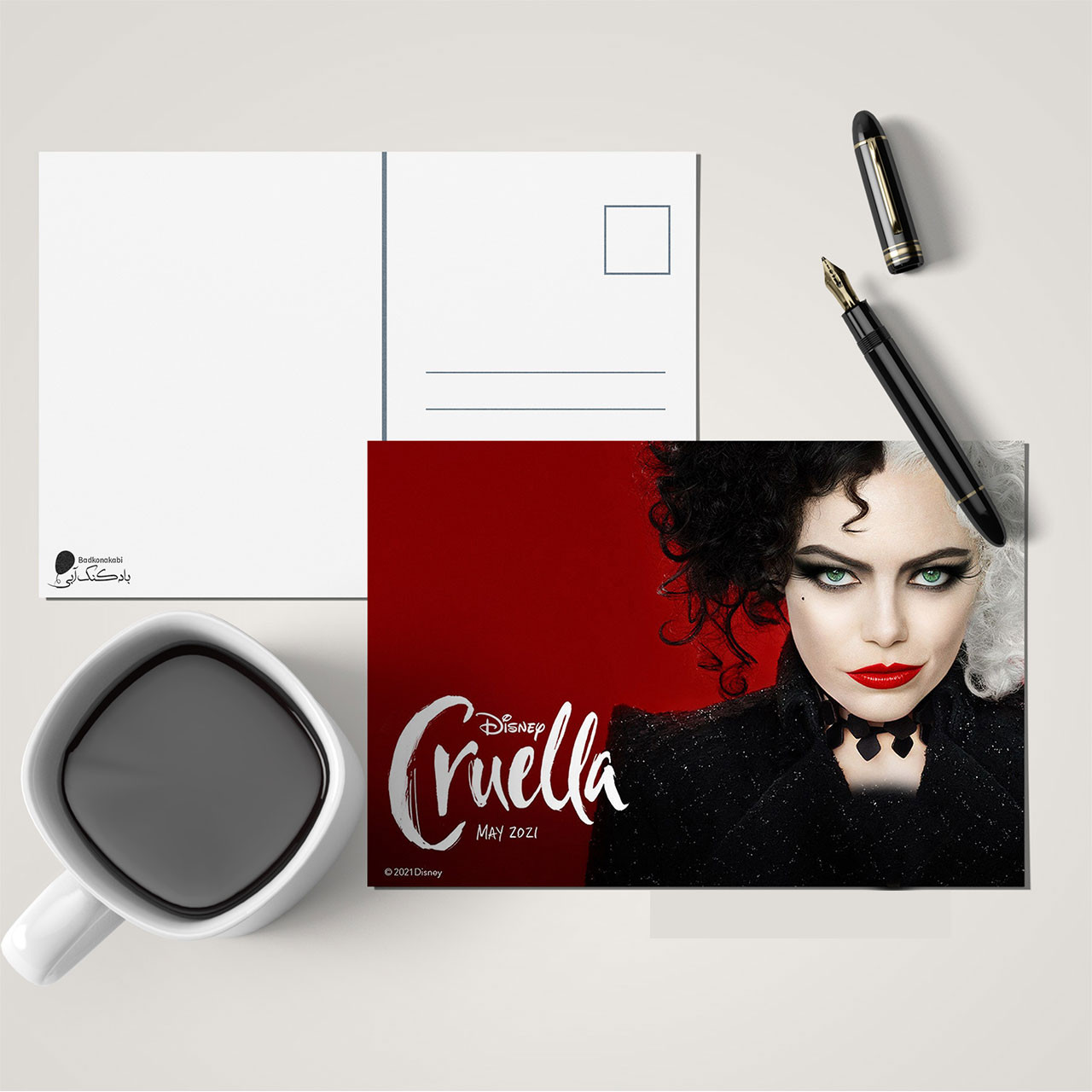 کارت پستال بادکنک آبی طرح کروئلا مدل Cruella1 کارت پستال بادکنک آبی طرح کروئلا مدل Cruella1