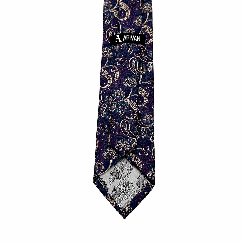 ست کراوات و دستمال جیب مردانه آریوان مدل بته جقه کد TK9901