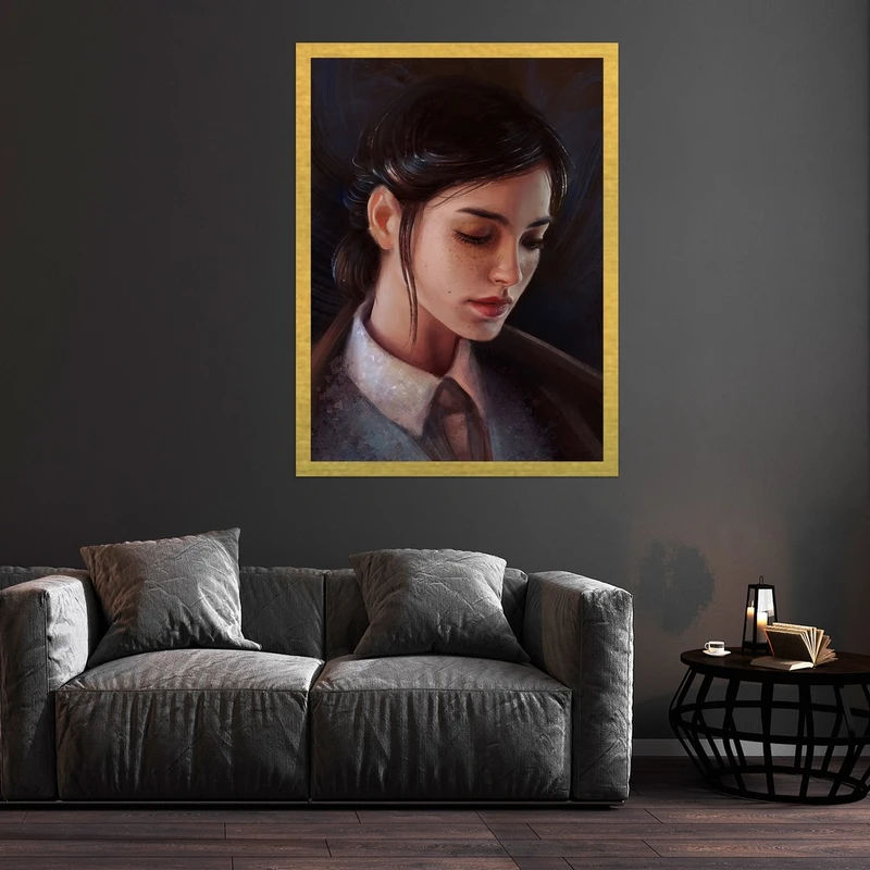 تابلو بکلیت طرح چهره دخترانه مدل قاب شاسی T-S9915