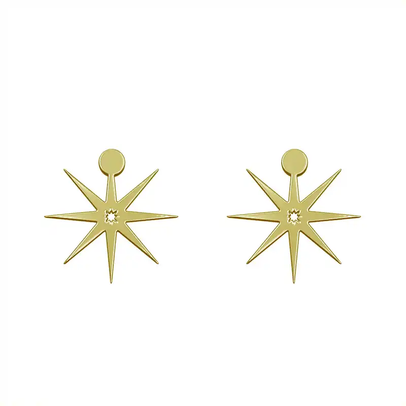 گوشواره طلا 18 عیار زنانه مدوپد مدل ستاره کد GA1-15500