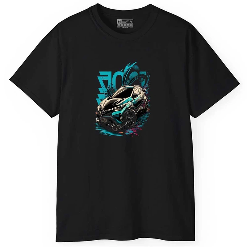 تی شرت آستین کوتاه مردانه پاد آفرین مدل اسپرت طرح ماشین اسپرت کد 0768
