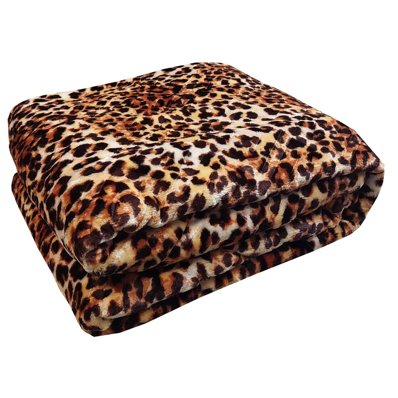 پتو شادیلون طرح پلنگی دونفره سایز 200x230 سانتی متر