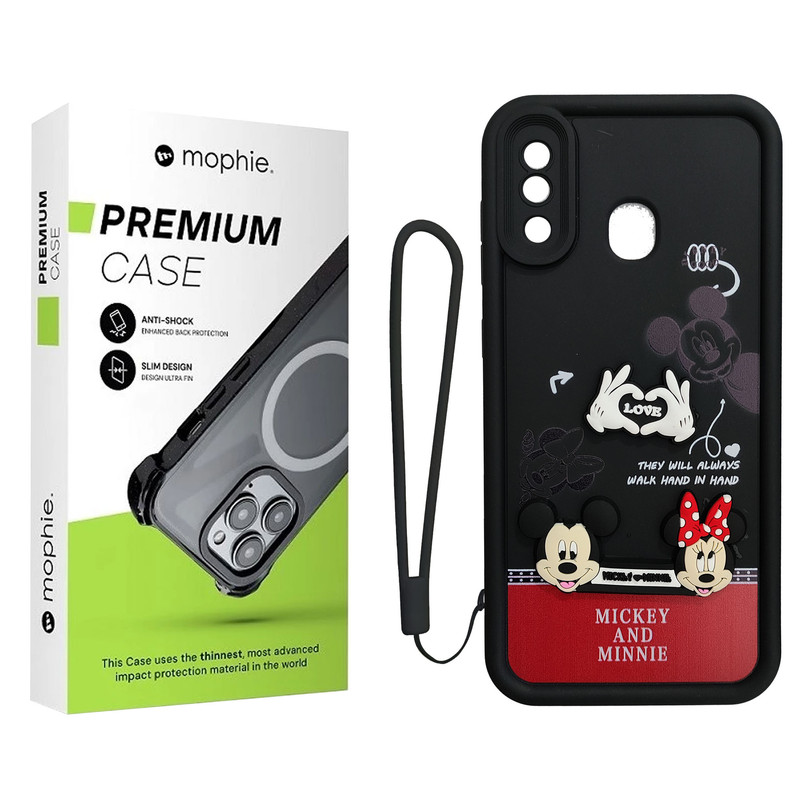 کاور موفی مدل Silicone Puffer Minni Mouse Strap مناسب برای گوشی موبایل سامسونگ Galaxy A20 / A30 به همراه بند
