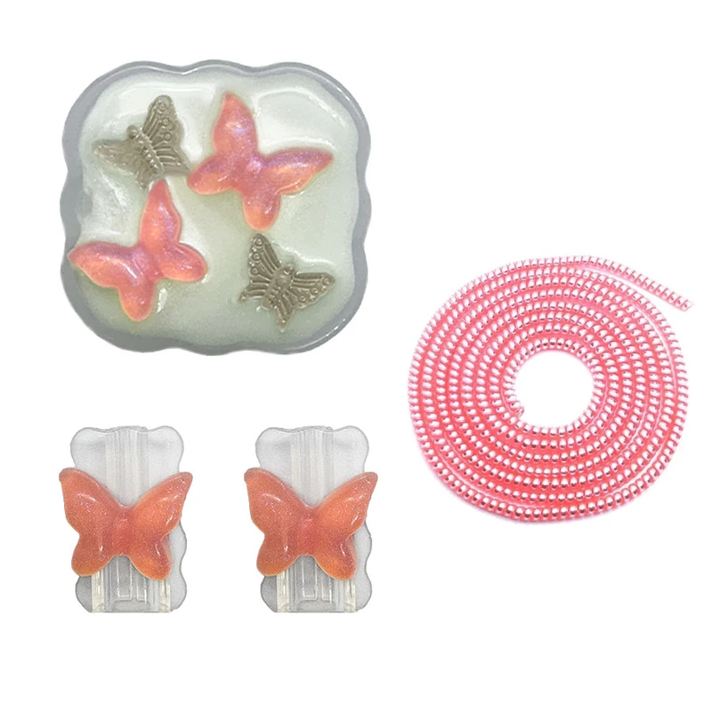 محافظ کابل مدل Butterflies به همراه محافظ شارژ دیواری مجموعه 4 عددی