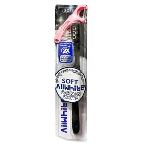 مسواک ال وایت مدل ACARBON WHITE با برس نرم به همراه نخ دندان بسته 4 عددی