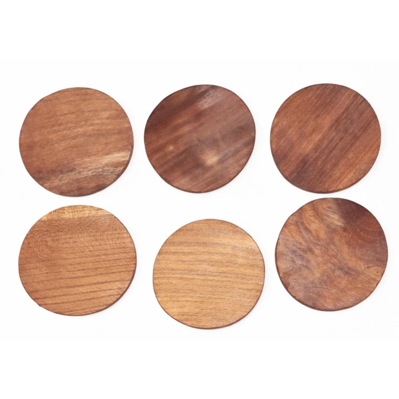 زیر لیوانی چوبی مدل روستیک طرح فلت مجموعه ۶ عددی