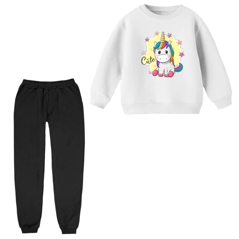 ست سویشرت و شلوار راحتی بچگانه مدل یونیکورن کد ۳۹  