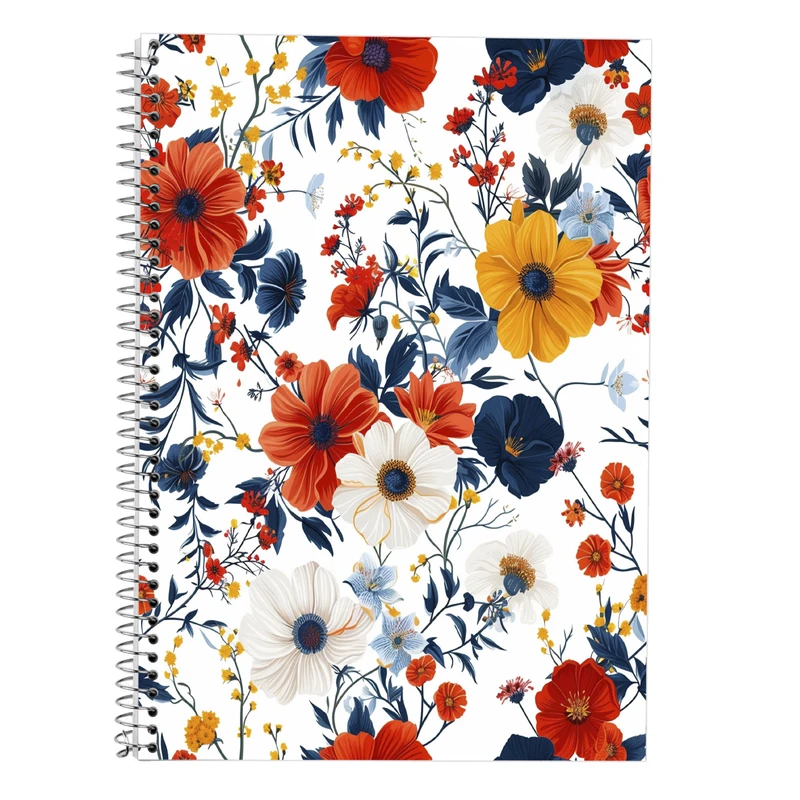 دفتر زبان 50 برگ مدوپد مدل سه خط طرح گل کد DF13347