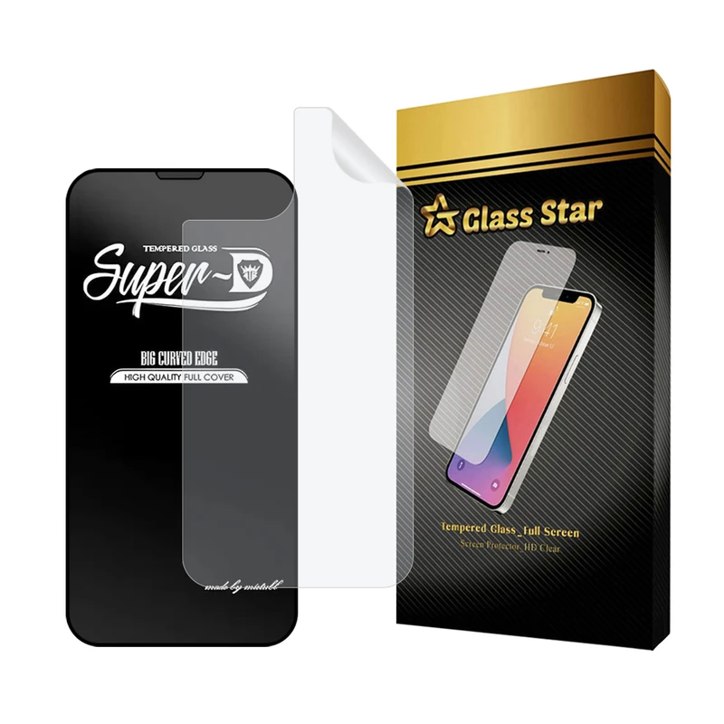 محافظ صفحه نمایش گلس استار مدل SUPNABKGS مناسب برای گوشی موبایل اپل iPhone 13 به همراه محافظ پشت گوشی