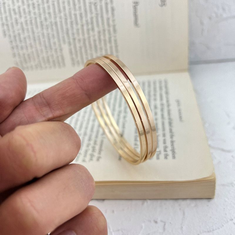 النگو طلا 18 عیار زنانه جواهری بصیر مدل آینه ای سایز 4 - - 3