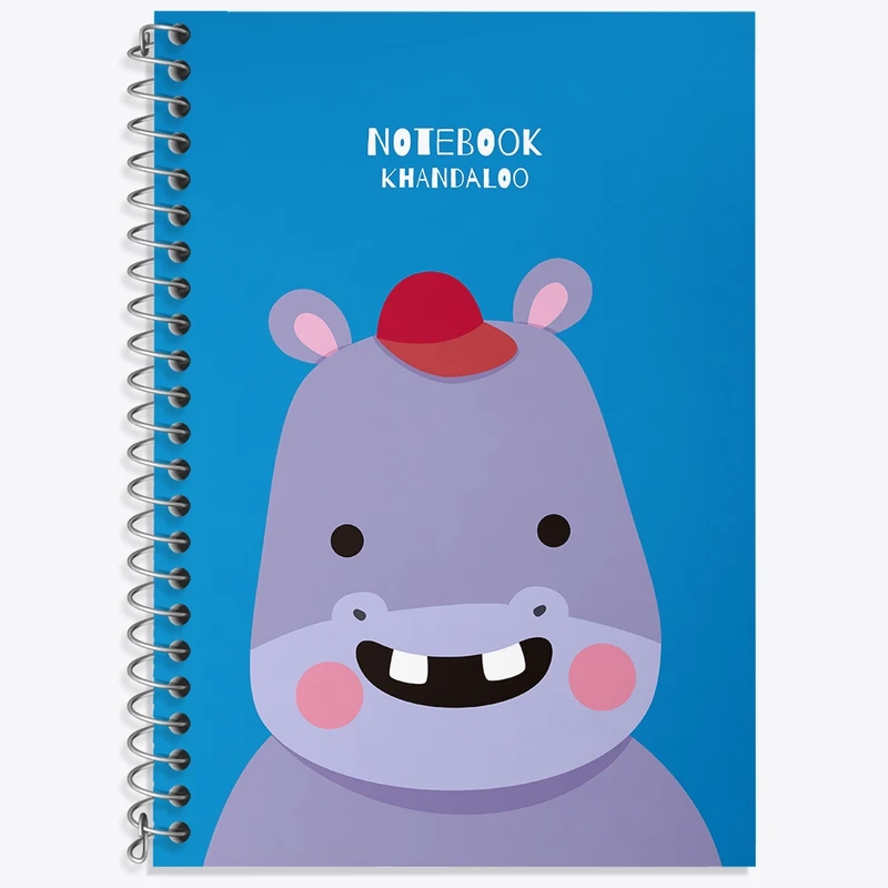 دفتر زبان 50 برگ خندالو مدل دو خط طرح اسب آبی کیوت کد N1526