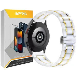 بند اسپریگ مدل Ceramic مناسب برای ساعت هوشمند سامسونگ Galaxy Watch 4 40mm / watch 4 42mm / watch 4 44mm / watch 4 46mm / Watch 5 40mm / Watch 5 44mm / Watch 5 pro 45mm