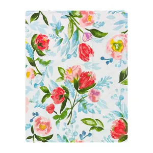 ملحفه تشک مهمان آدنو مدل Flowers کد IR186 یک‌ نفره سایز 90x190 سانتی‌متر