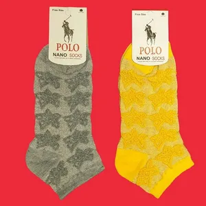 جوراب ساق کوتاه دخترانه مدل نانو لمه مجموعه 2 عددی