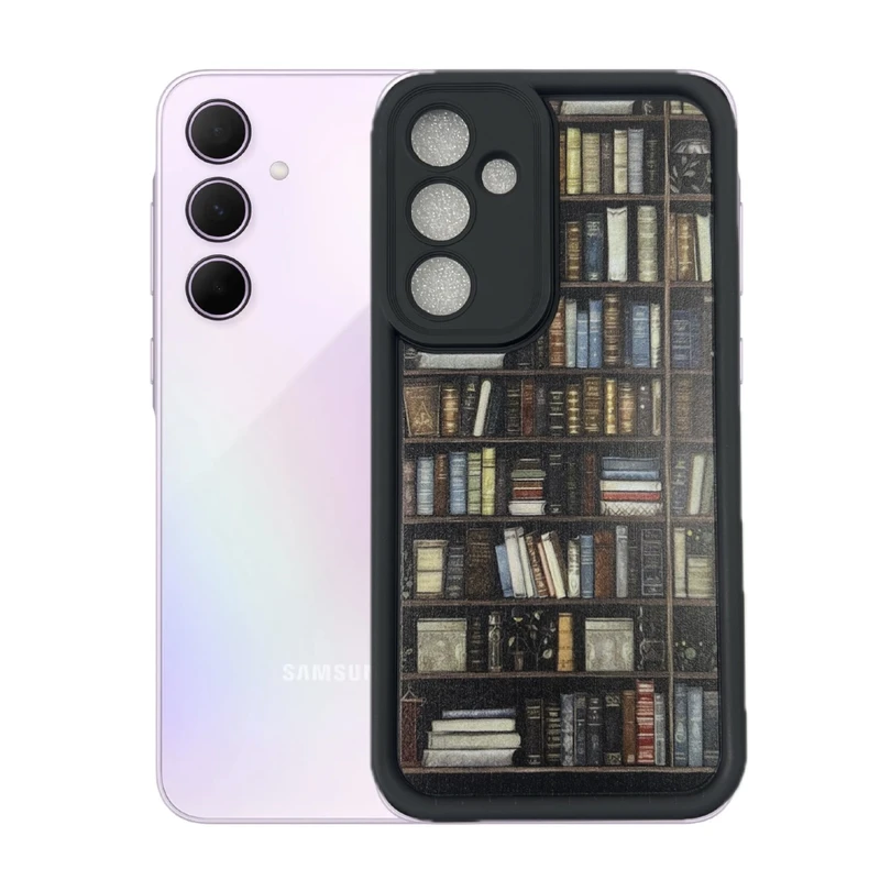 کاور طرح کتابخانه نیمه شب مناسب برای گوشی موبایل سامسونگ Galaxy A25