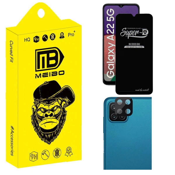 محافظ صفحه نمایش میبو مدل Clear SuperD مناسب برای گوشی موبایل سامسونگ Galaxy A22 5G به همراه محافظ لنز دوربین