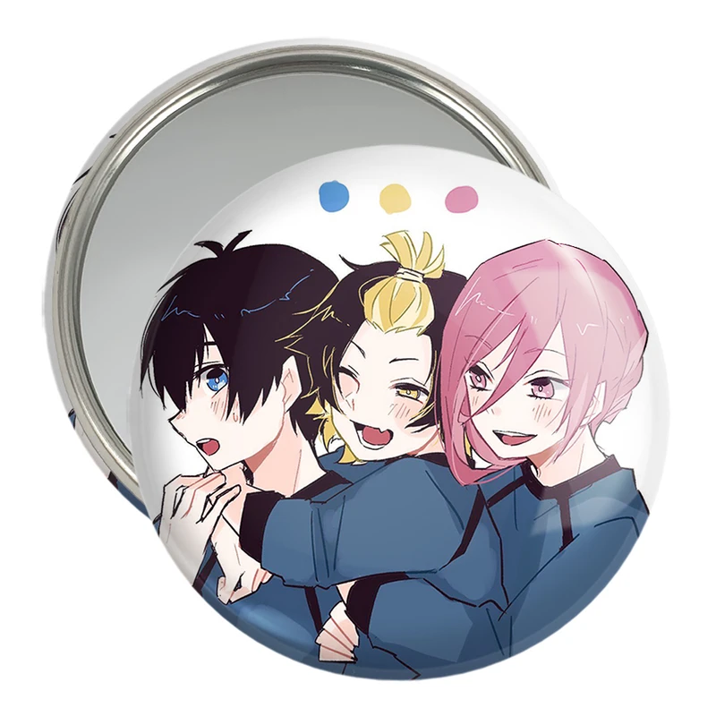 آینه جیبی خندالو مدل هیوما و مگورو و یویچی انیمه Blue Lock کد 24377