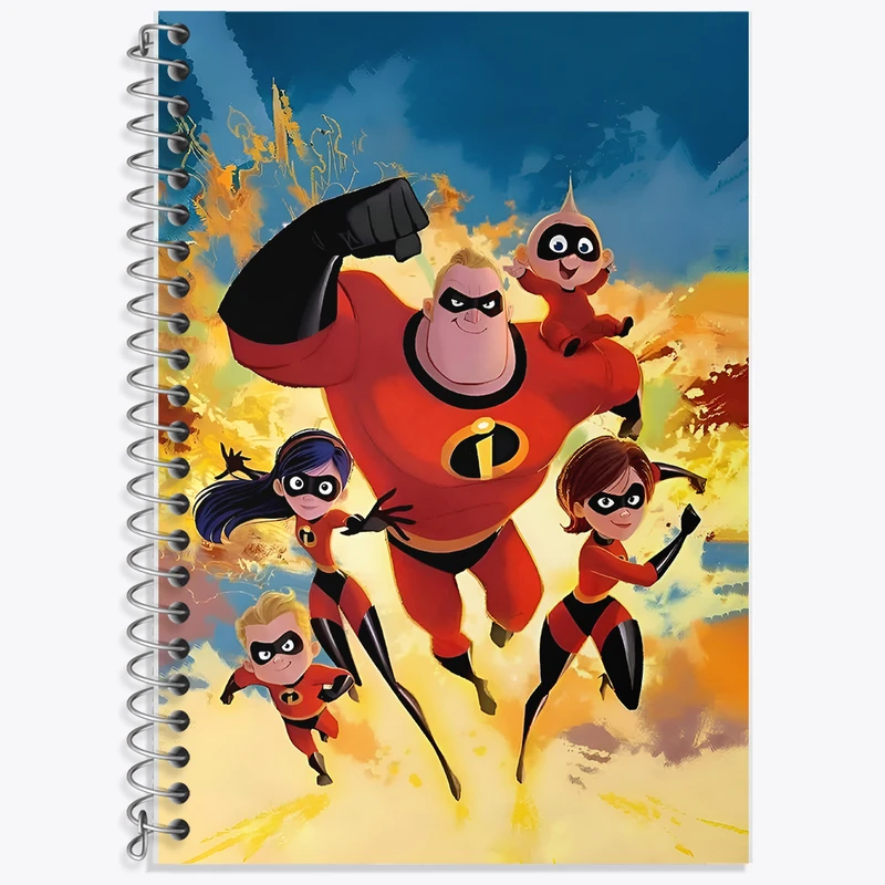 دفتر زبان 50 برگ خندالو مدل دو خط طرح شگفت انگیزان (The Incredibles) کد N3788